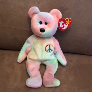 NWT 1996 PEACE BEAR by Ty Beanie Babies